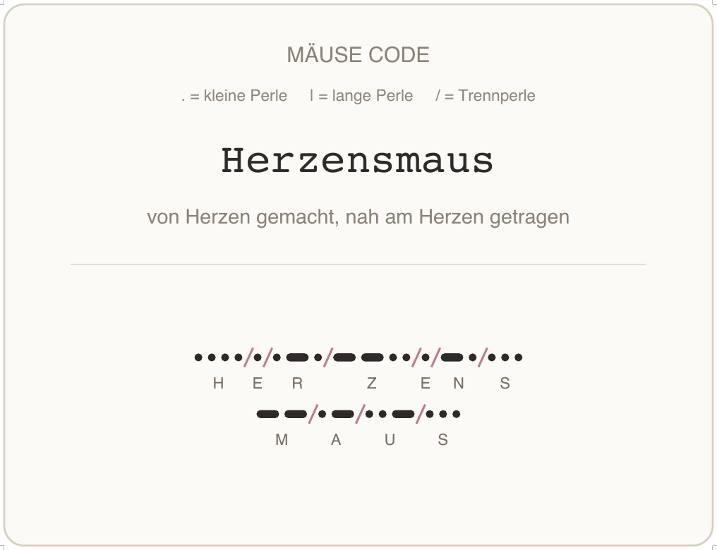 Mäusecode Karte de 01 herzensmaus