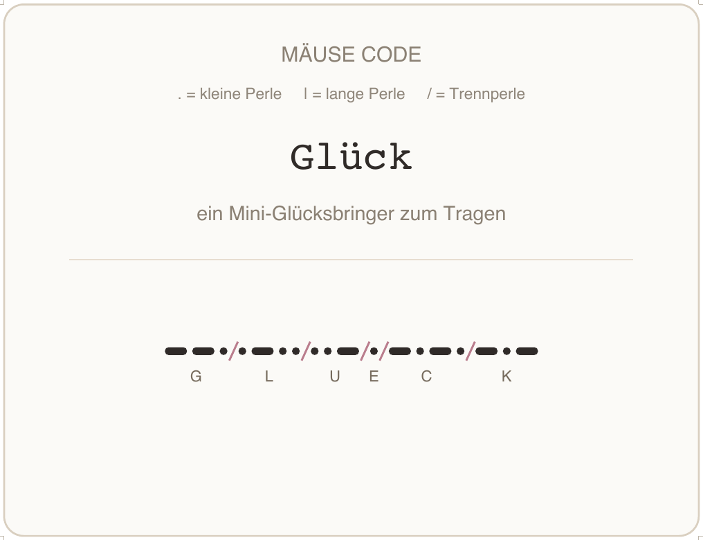 Mäusecode Karte de 05 glueck