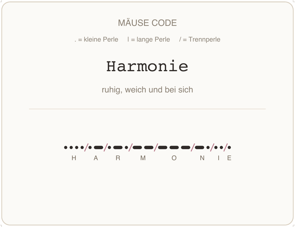 Mäusecode Karte de 07 harmonie