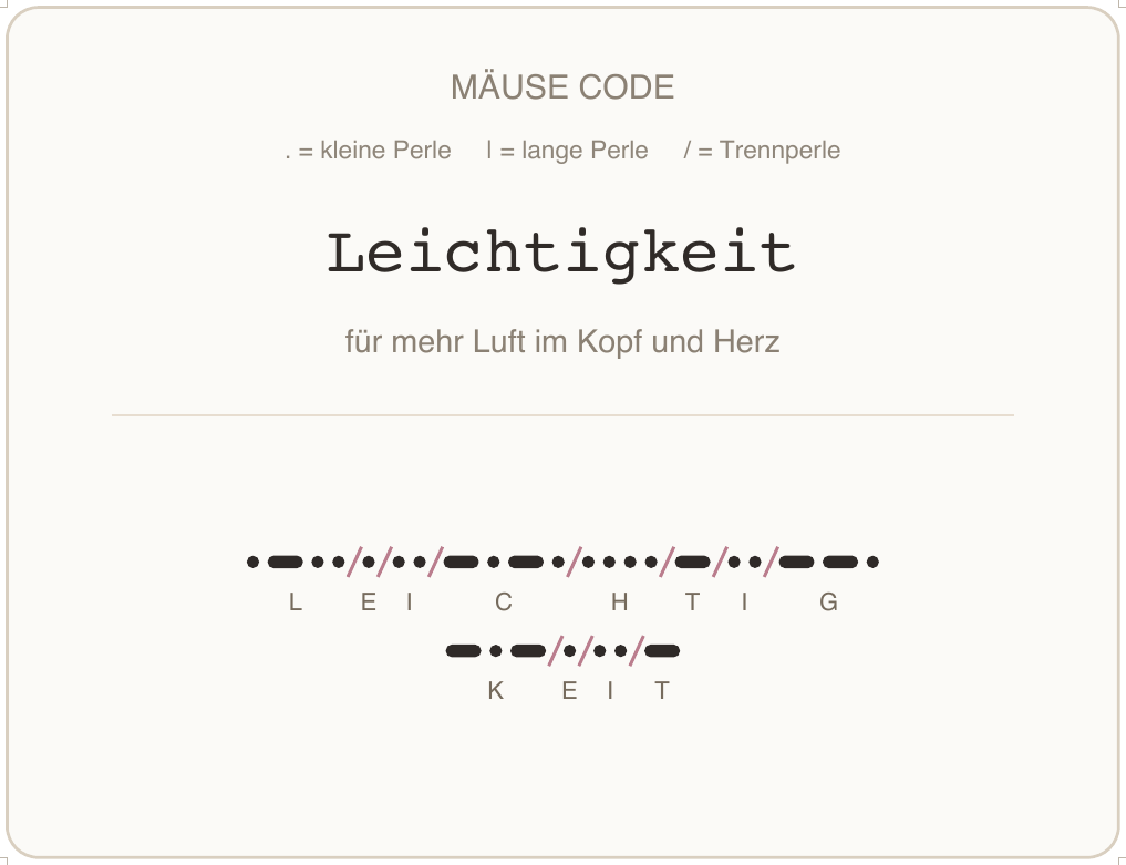 Mäusecode Karte de 08 leichtigkeit
