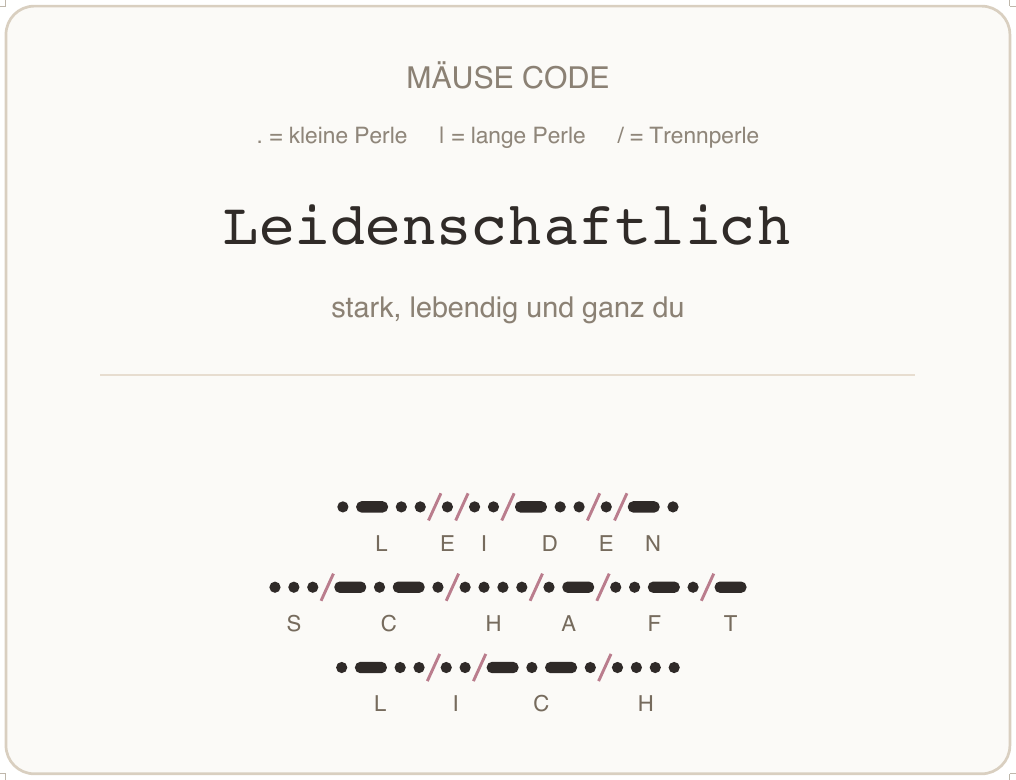 Mäusecode Karte de 09 leidenschaftlich