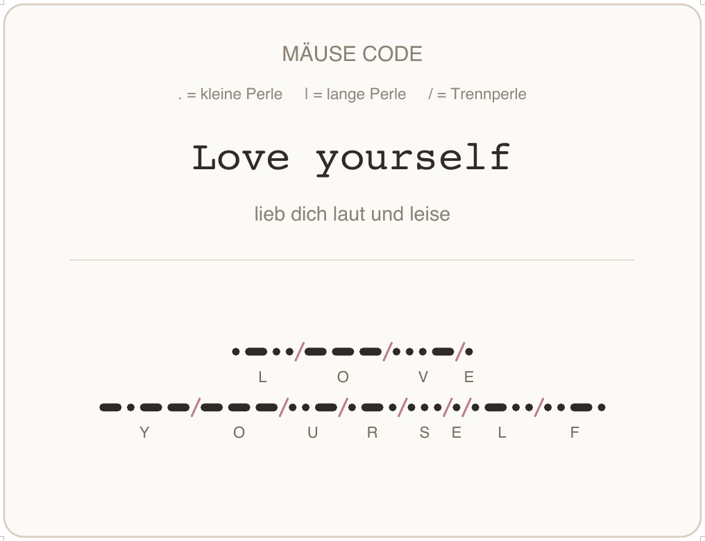 Mäusecode Karte de 11 love yourself