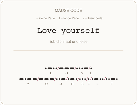Mäusecode Karte de 11 love yourself