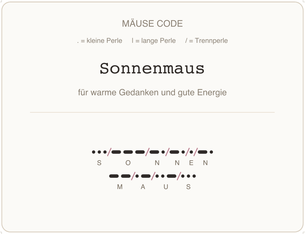Mäusecode Karte de 15 sonnenmaus