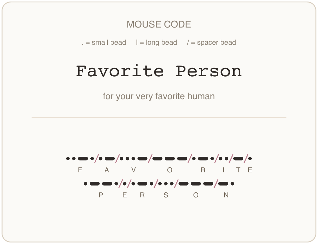 Mäusecode Karte en 02 favorite person