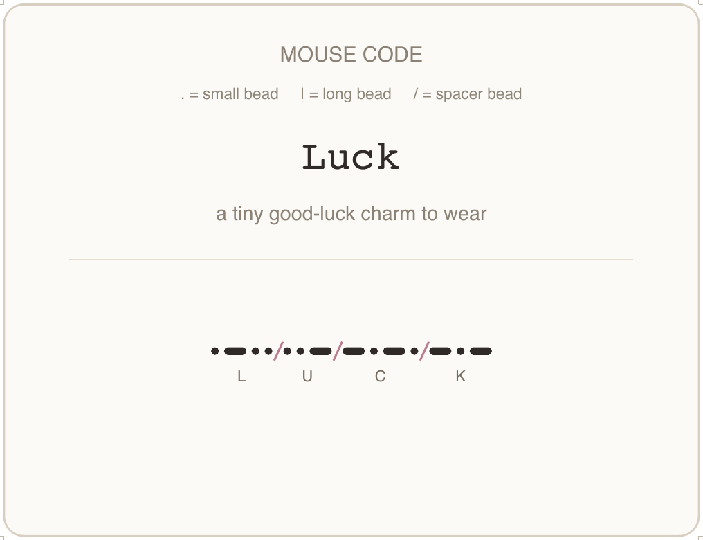 Mäusecode Karte en 05 luck