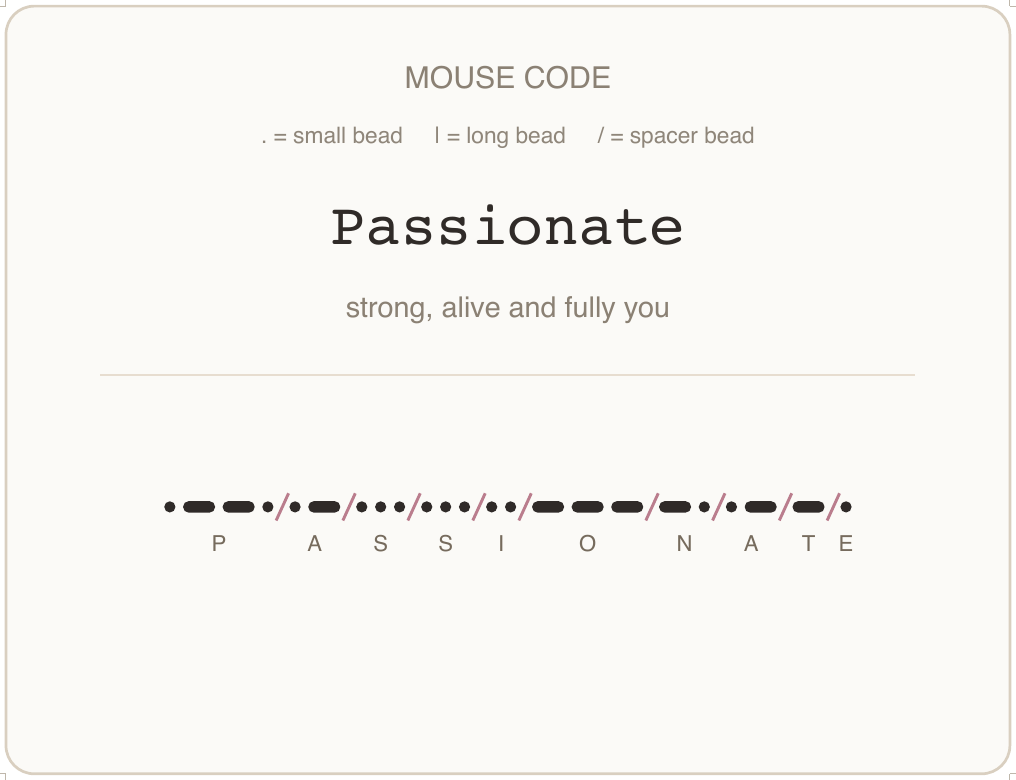 Mäusecode Karte en 09 passionate