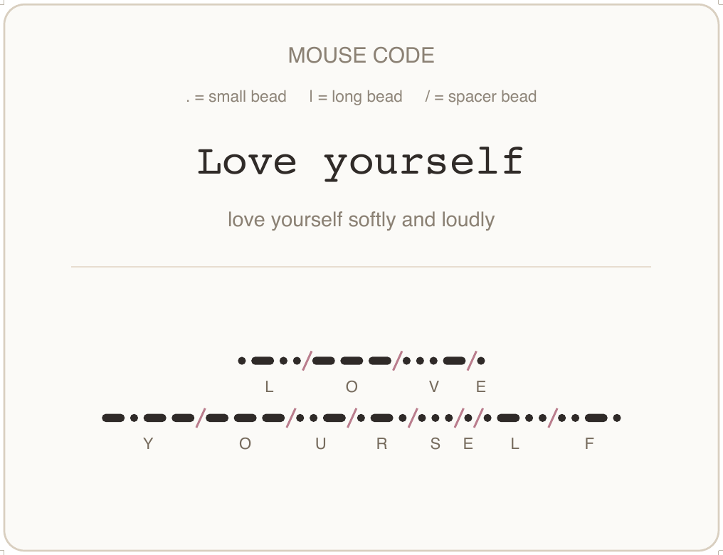 Mäusecode Karte en 11 love yourself