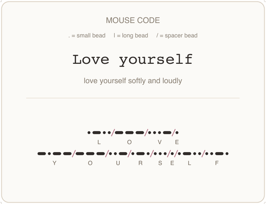 Mäusecode Karte en 11 love yourself